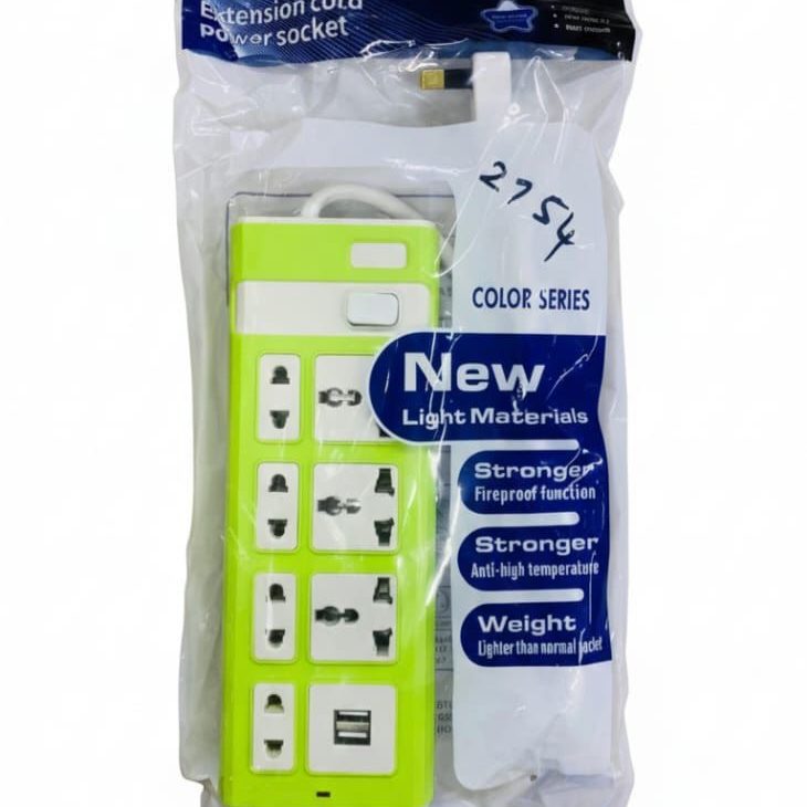 Power multiple devices easily with this Extension Cord Power Socket. Designed with multiple outlets and USB ports for convenient charging.