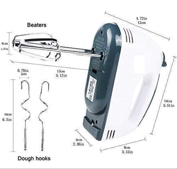 Mix ingredients with this Electric Hand Mixer. Features multiple speeds for baking, whipping, and mixing. Perfect for home kitchens.