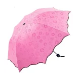 Pink magic umbrella with floral pattern